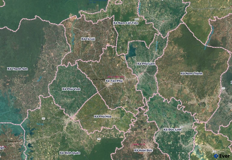 Bản đồ xã Tân Phú, Đồng Nai sau sáp nhập