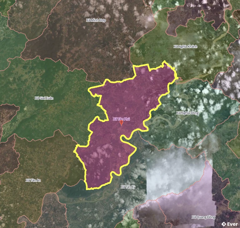 Bản đồ xã Tân Phú, Nghệ An sau sáp nhập