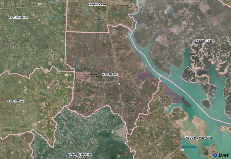 Bản đồ xã Tân Phú, Tây Ninh sau sáp nhập