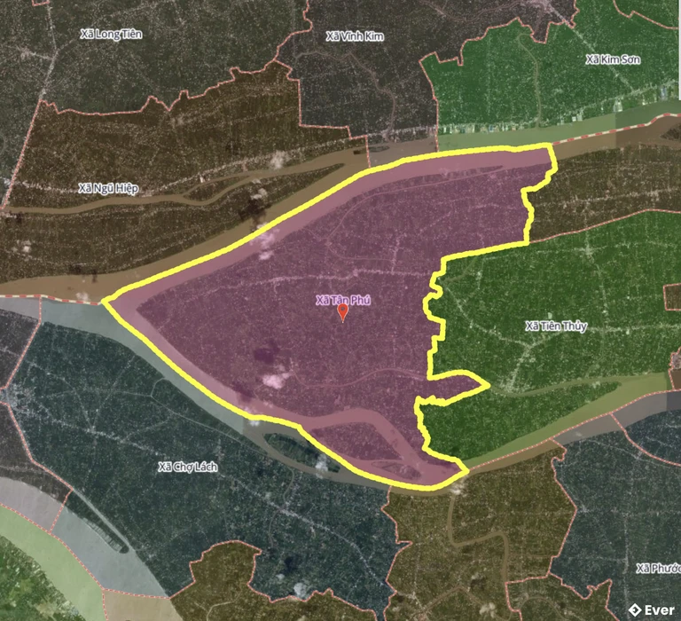 Bản đồ xã Tân Phú, Vĩnh Long sau sáp nhập