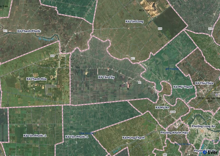 Bản đồ xã Tân Tây, Tây Ninh sau sáp nhập