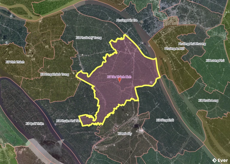 Bản đồ xã Tân Thành Bình, Vĩnh Long sau sáp nhập