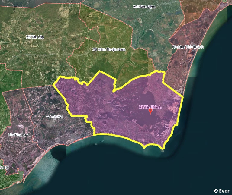 Bản đồ xã Tân Thành, Lâm Đồng sau sáp nhập