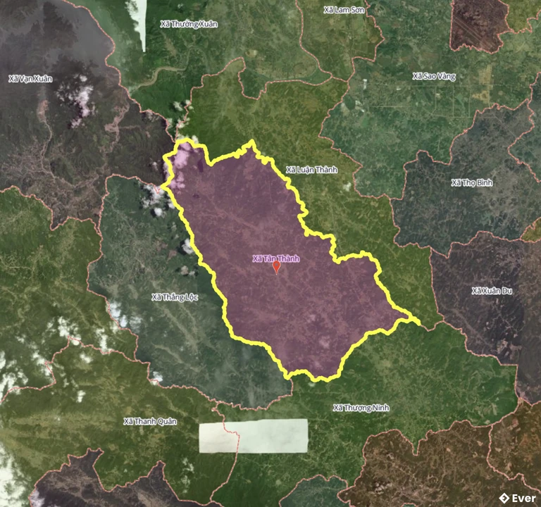 Bản đồ xã Tân Thành, Thanh Hóa sau sáp nhập