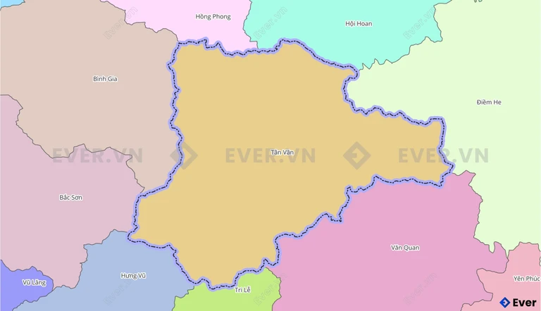 Bản đồ xã Tân Văn sau sáp nhập