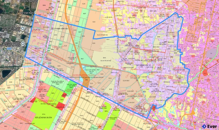 Bản đồ xã Tân Vĩnh Lộc sau sáp nhập