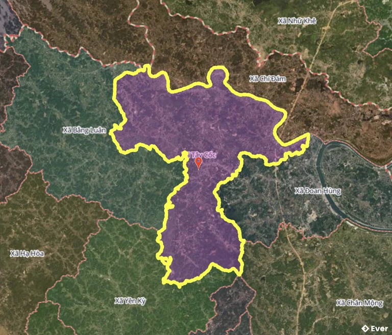 Bản đồ xã Tây Cốc, Phú Thọ sau sáp nhập