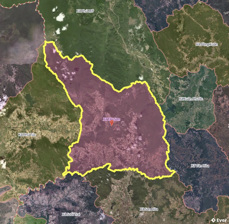 Bản đồ xã Tây Sơn, Đắk Lắk sau sáp nhập