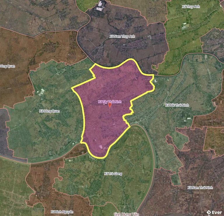 Bản đồ xã Tây Thái Ninh, Hưng Yên sau sáp nhập