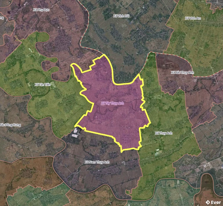 Bản đồ xã Tây Thụy Anh, Hưng Yên sau sáp nhập