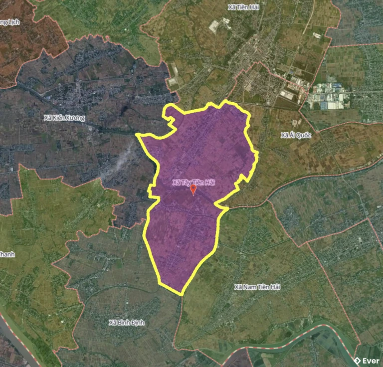 Bản đồ xã Tây Tiền Hải, Hưng Yên sau sáp nhập