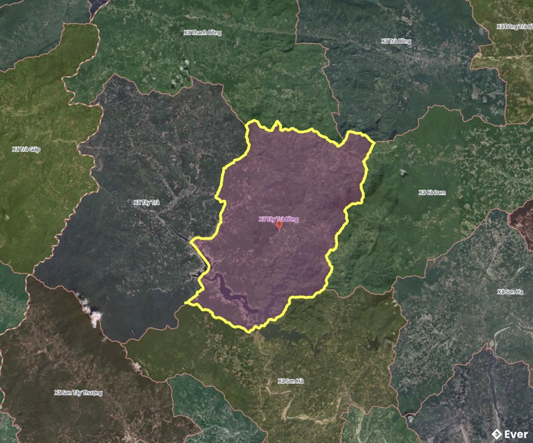 Bản đồ xã Tây Trà Bồng, Quảng Ngãi sau sáp nhập