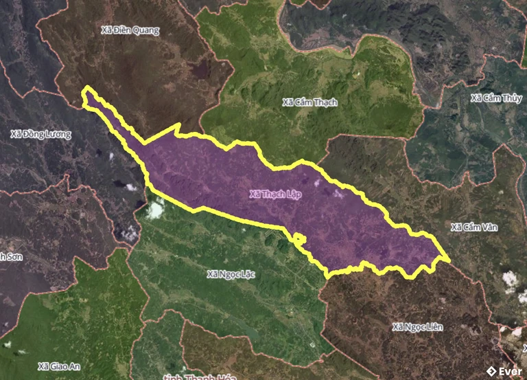 Bản đồ xã Thạch Lập, Thanh Hóa sau sáp nhập