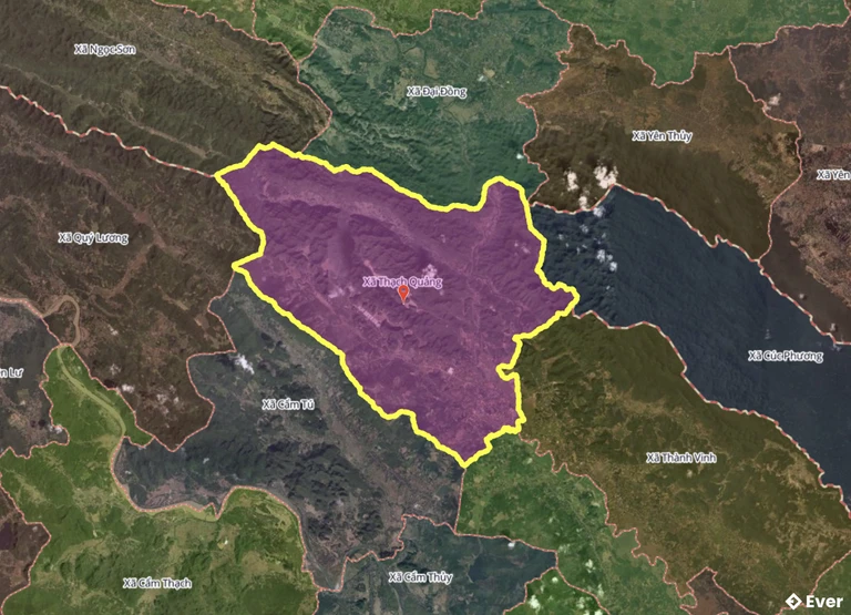 Bản đồ xã Thạch Quảng, Thanh Hóa sau sáp nhập