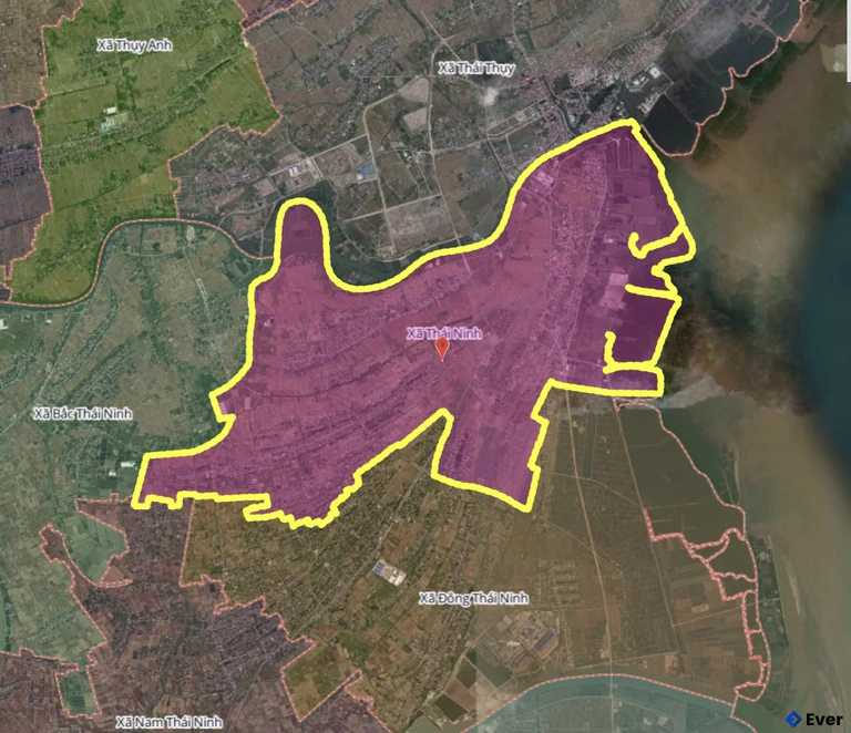 Bản đồ xã Thái Ninh, Hưng Yên sau sáp nhập