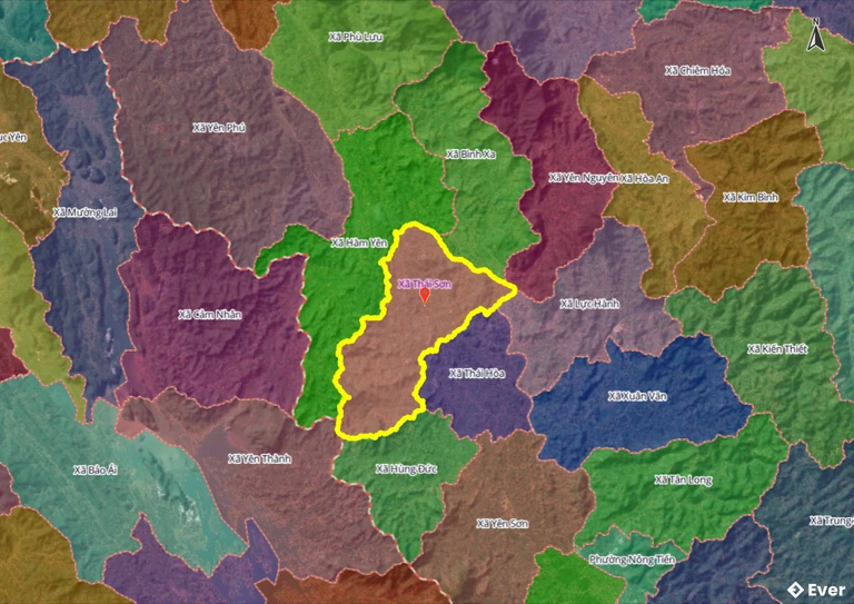 Bản đồ xã Thái Sơn, Tuyên Quang sau sáp nhập