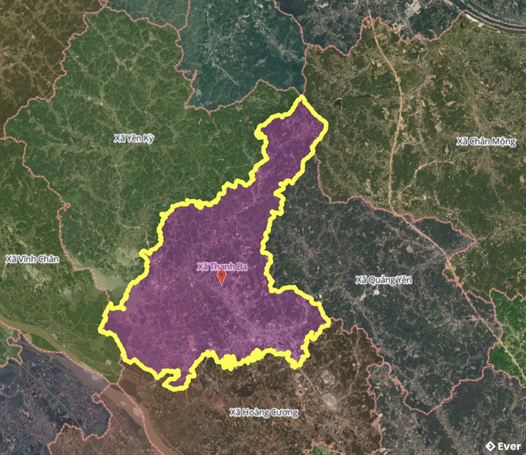 Bản đồ xã Thanh Ba, Phú Thọ sau sáp nhập