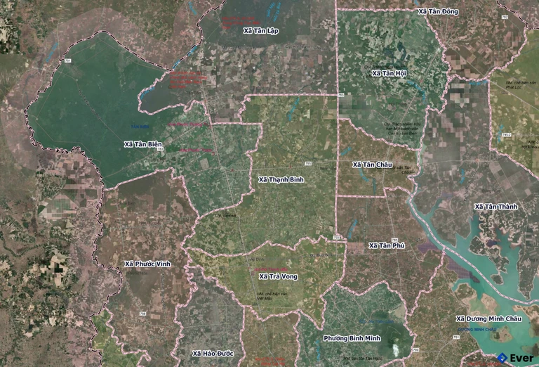 Bản đồ xã Thạnh Bình, Tây Ninh sau sáp nhập