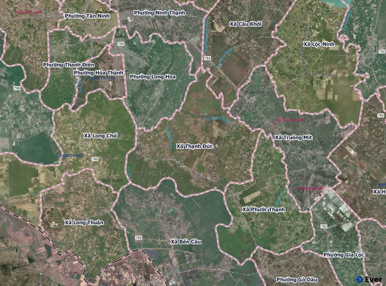 Bản đồ xã Thạnh Đức, Tây Ninh sau sáp nhập