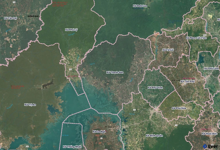 Bản đồ xã Thanh Sơn, Đồng Nai sau sáp nhập