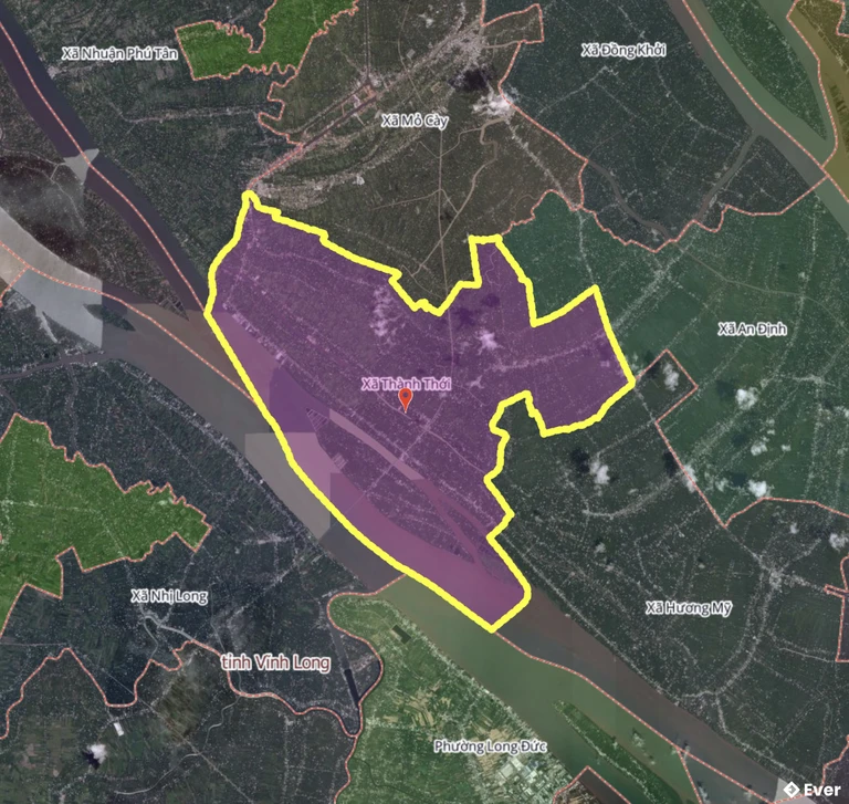 Bản đồ xã Thành Thới, Vĩnh Long sau sáp nhập