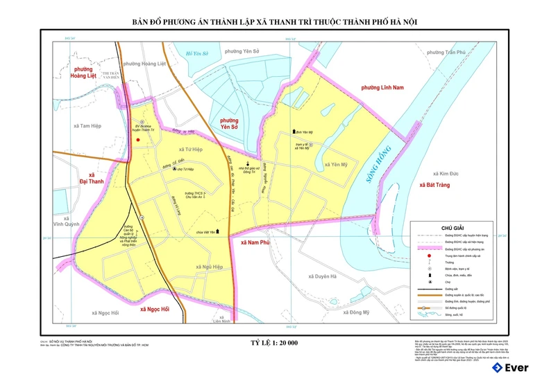 Bản đồ xã Thanh Trì sau sáp nhập