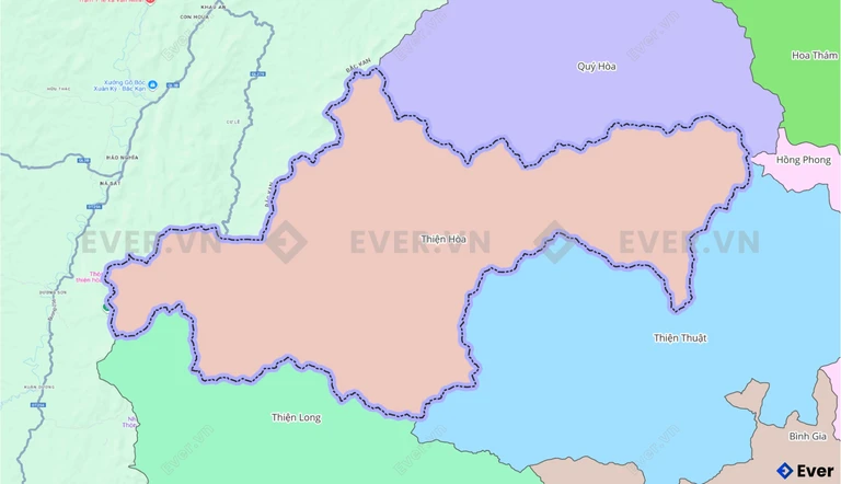 Bản đồ xã Thiện Hòa sau sáp nhập