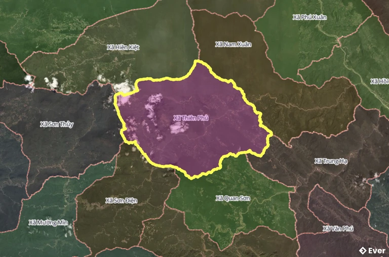 Bản đồ xã Thiên Phủ, Thanh Hóa sau sáp nhập