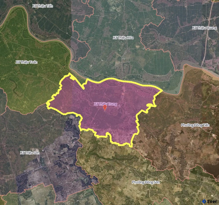 Bản đồ xã Thiệu Trung, Thanh Hóa sau sáp nhập