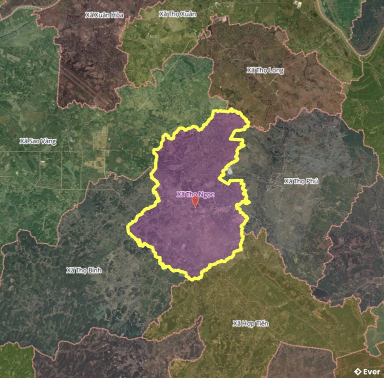 Bản đồ xã Thọ Ngọc, Thanh Hóa sau sáp nhập