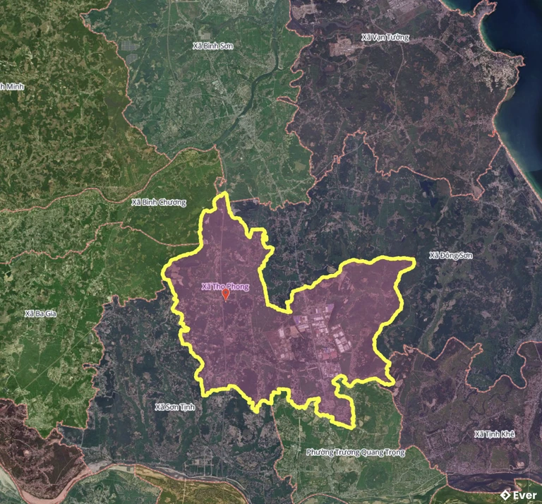 Bản đồ xã Thọ Phong, Quảng Ngãi sau sáp nhập