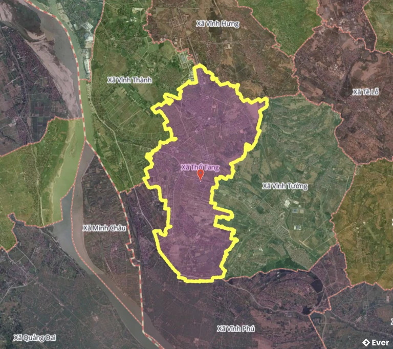 Bản đồ xã Thổ Tang, Phú Thọ sau sáp nhập