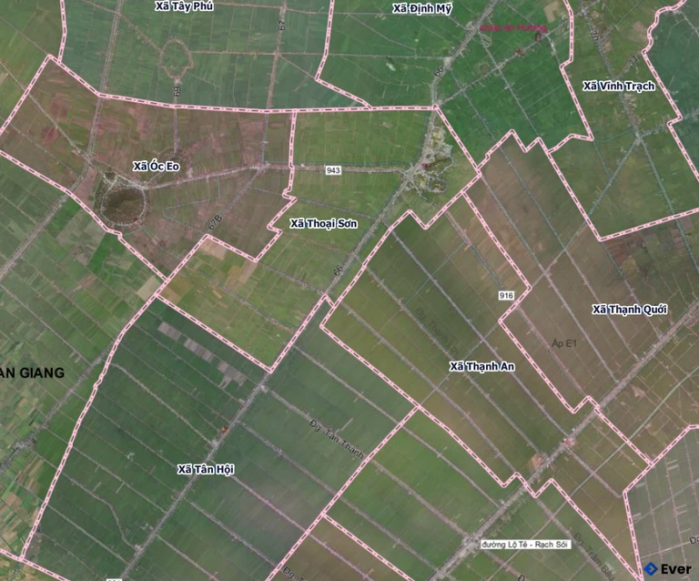 Bản đồ xã Thoại Sơn sau sáp nhập