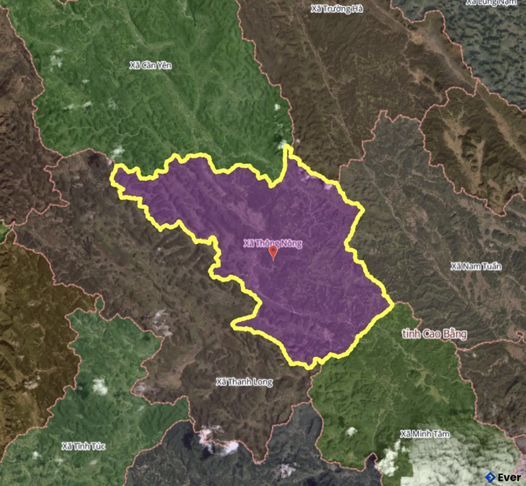 Bản đồ xã Thông Nông, Cao Bằng sau sáp nhập