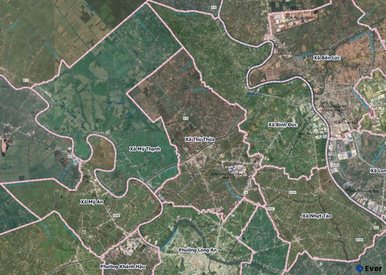 Bản đồ xã Thủ Thừa, Tây Ninh sau sáp nhập