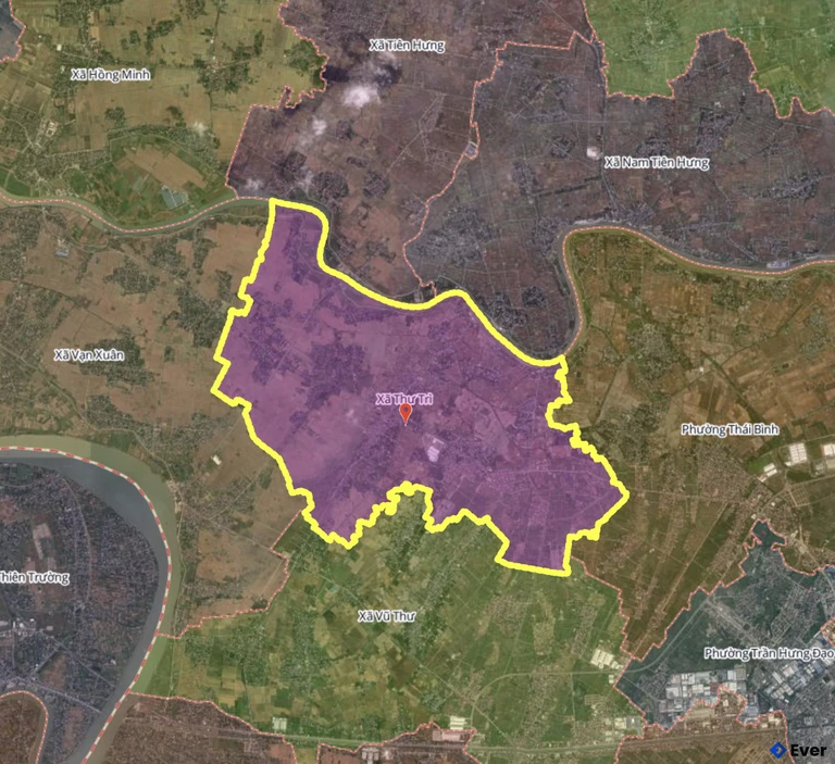 Bản đồ xã Thư Trì, Hưng Yên sau sáp nhập