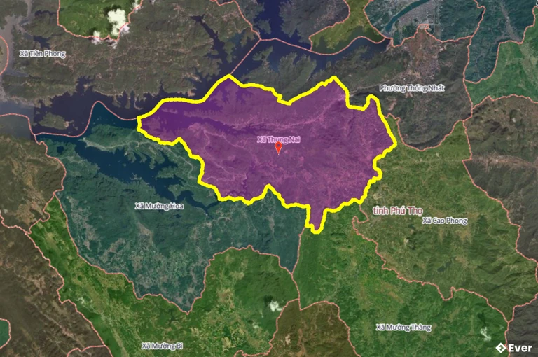 Bản đồ xã Thung Nai, Phú Thọ sau sáp nhập