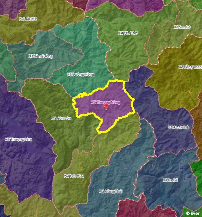 Bản đồ xã Thượng Nông, Tuyên Quang sau sáp nhập