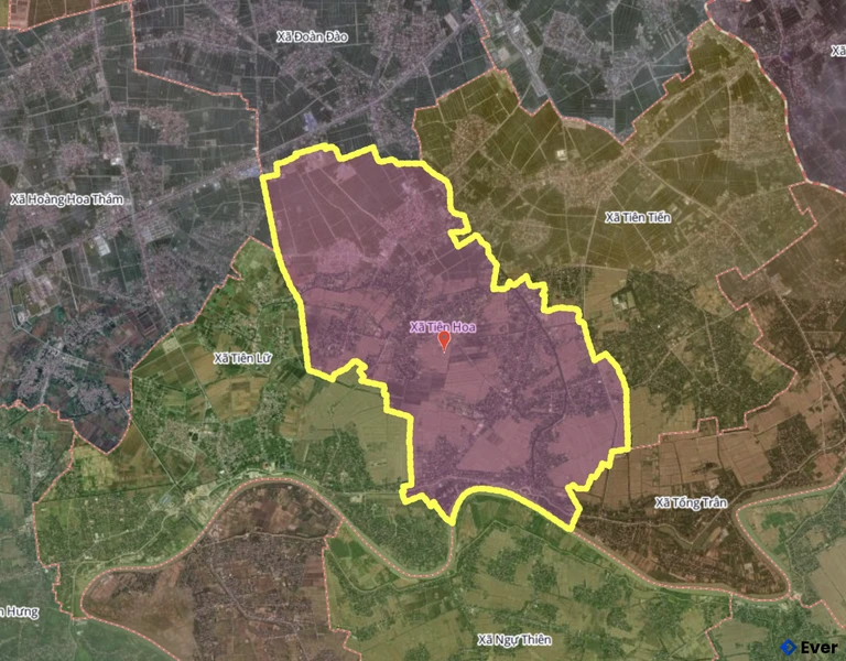 Bản đồ xã Tiên Hoa, Hưng Yên sau sáp nhập