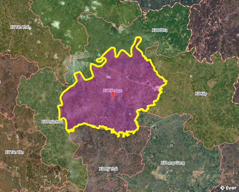 Bản đồ xã Tiên Lục, Bắc Ninh sau sáp nhập