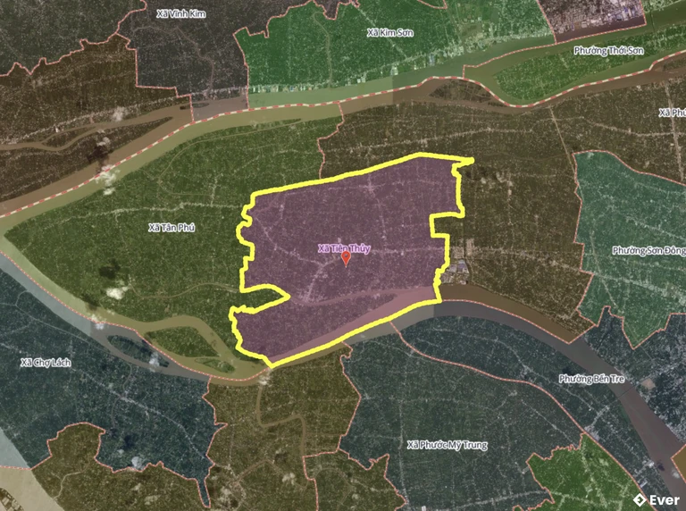 Bản đồ xã Tiên Thủy, Vĩnh Long sau sáp nhập