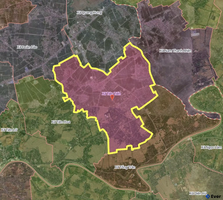 Bản đồ xã Tiên Tiến, Hưng Yên sau sáp nhập