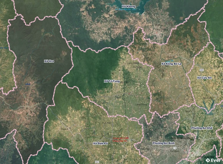 Bản đồ xã Tơ Tung, Gia Lai sau sáp nhập