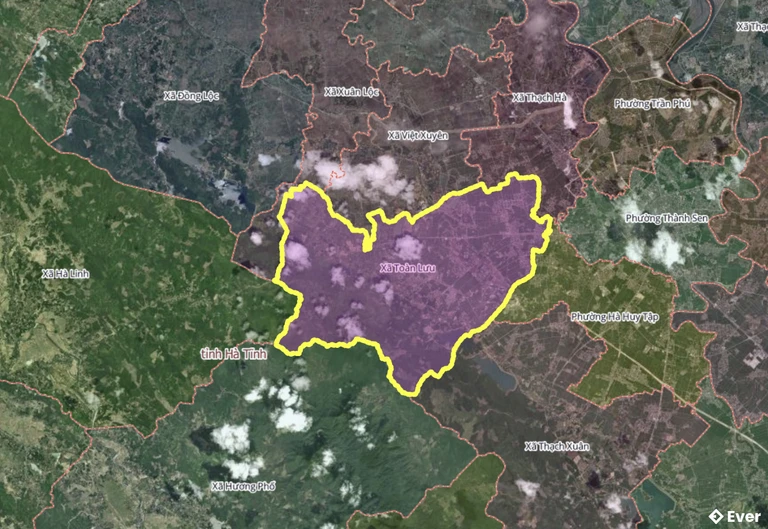 Bản đồ xã Toàn Lưu, Hà Tĩnh sau sáp nhập