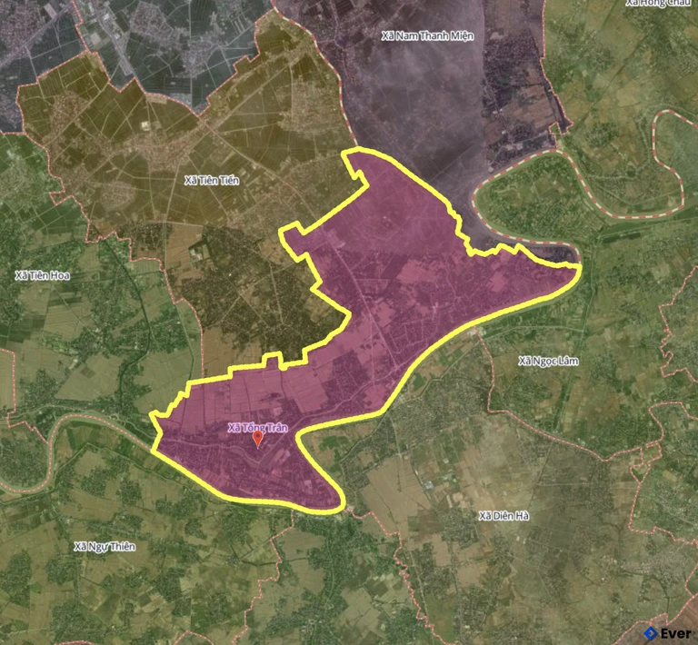 Bản đồ xã Tống Trân, Hưng Yên sau sáp nhập