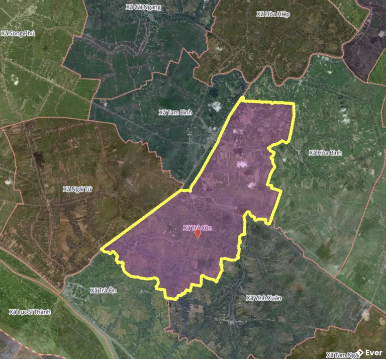 Bản đồ xã Trà Côn, Vĩnh Long sau sáp nhập