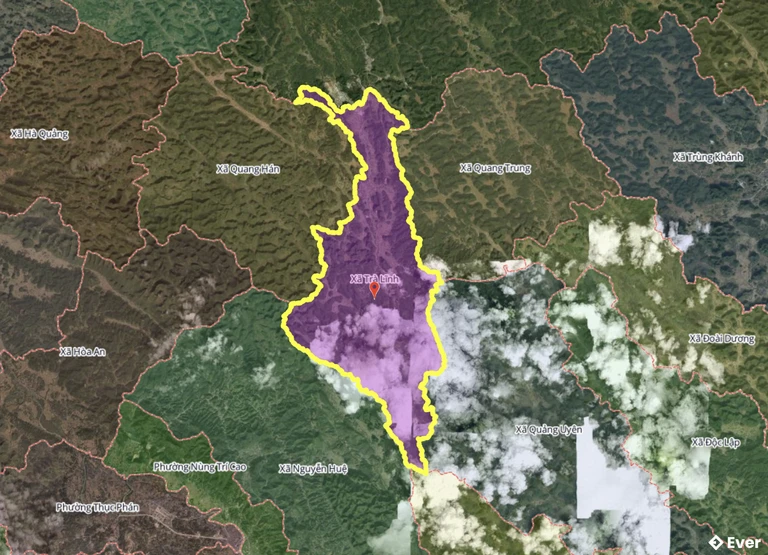 Bản đồ xã Trà Lĩnh, Cao Bằng sau sáp nhập