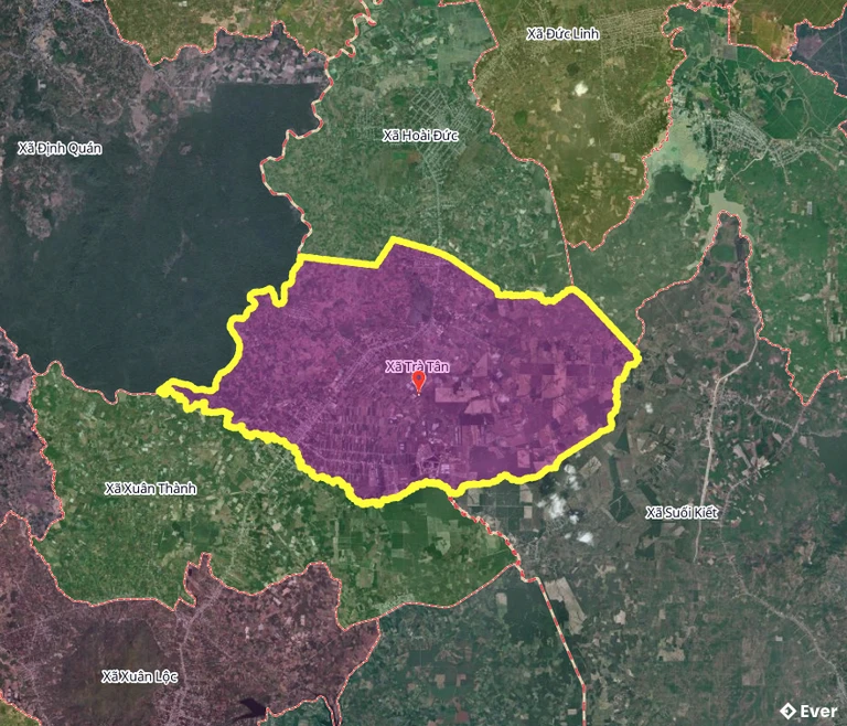 Bản đồ xã Trà Tân, Lâm Đồng sau sáp nhập