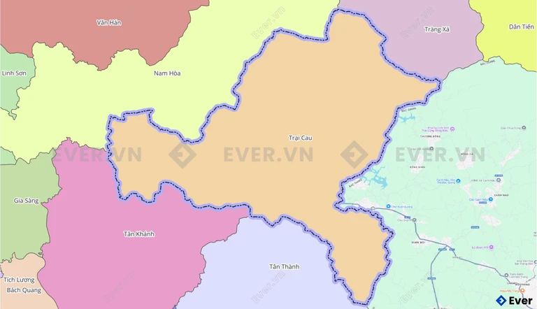 Bản đồ xã Trại Cau, Thái Nguyên sau sáp nhập