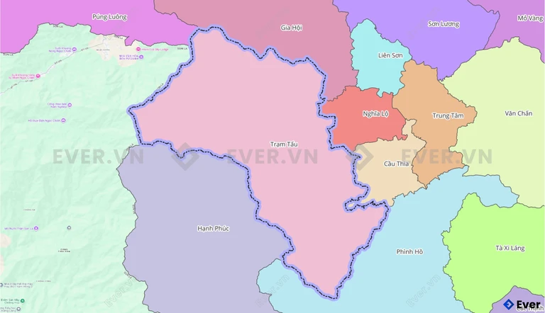 Bản đồ xã Trạm Tấu sau sáp nhập